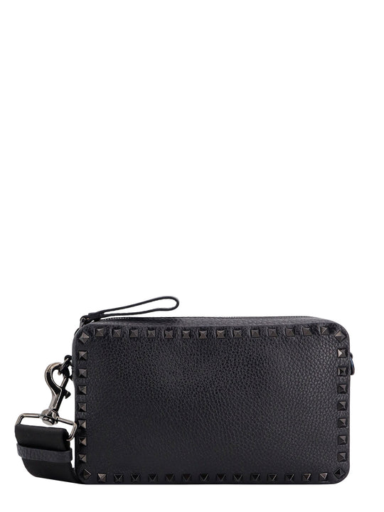 Leather Shoulder Bag With Iconic Studs