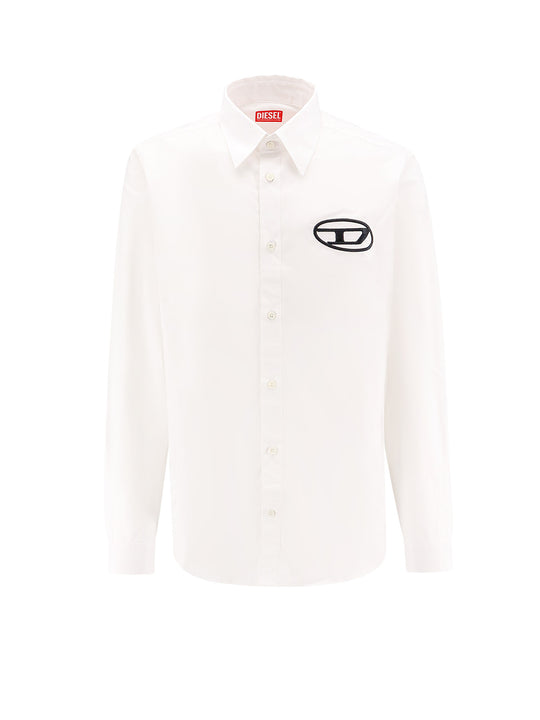 Cotton Shirt With Oval-D Embroidered Logo