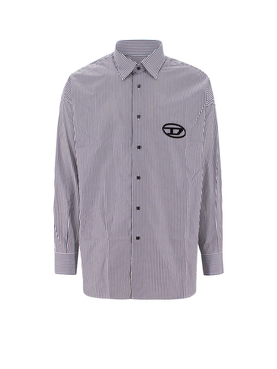 Cotton Shirt With Striped Motif