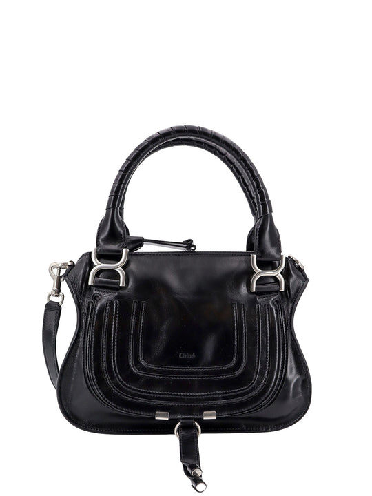 Patent Leather Shoulder Bag With Engraved Logo