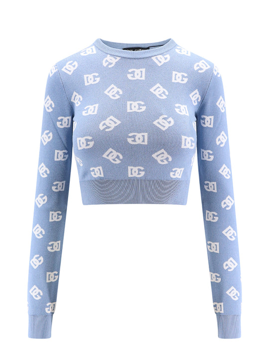 Viscose Blend Sweater With Dg All-Over Motif