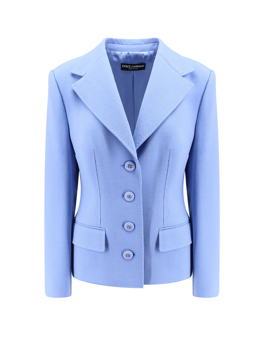 Virgin Wool Blazer With Dg Covered Buttons