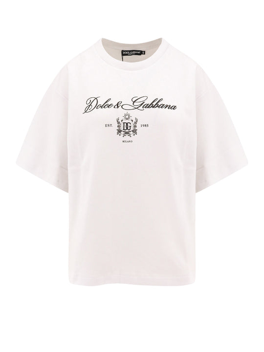 Rib-Coté T-Shirt With Monogram Embroidery