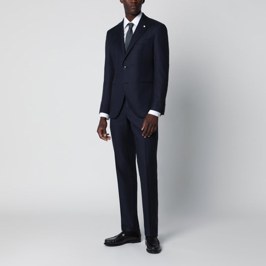 Blue Pinstripe Single-Breasted Wool Suit