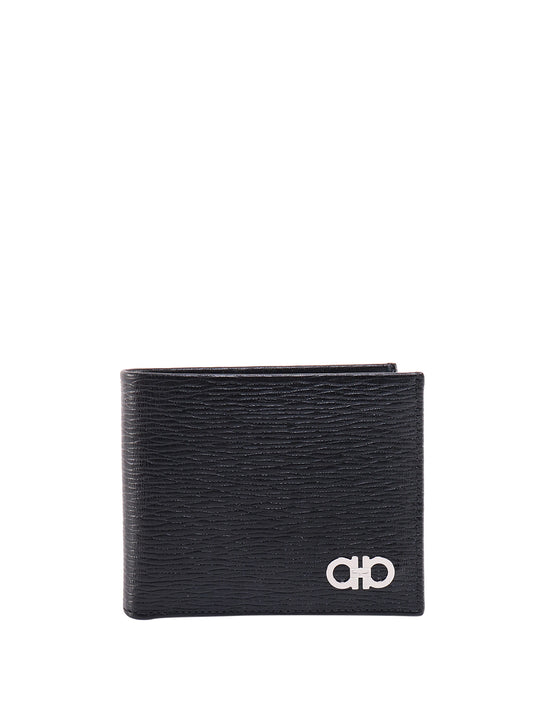 Leather Wallet With Iconic Gancini Detail