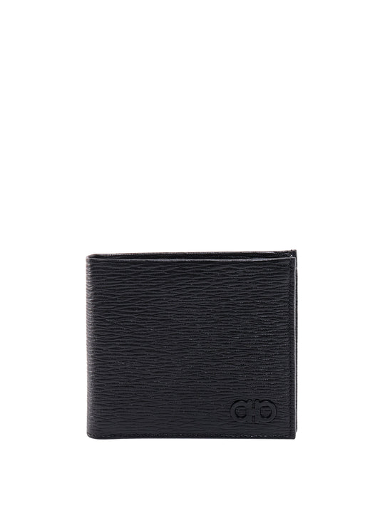 Leather Wallet With Iconic Gancini Detail