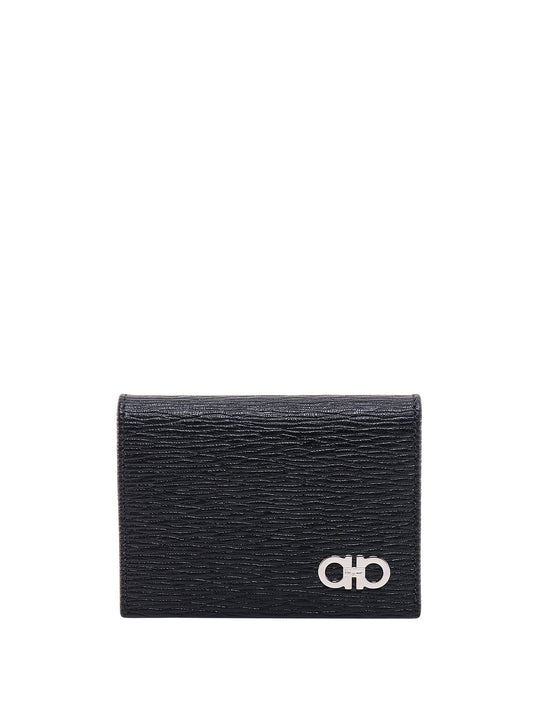 Leather Wallet With Iconic Gancini Detail