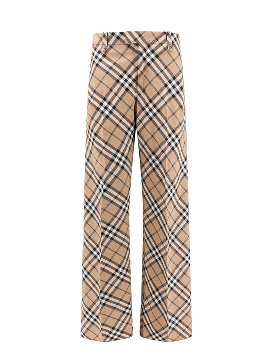 Wool Blend Trouser With Iconic Check Print