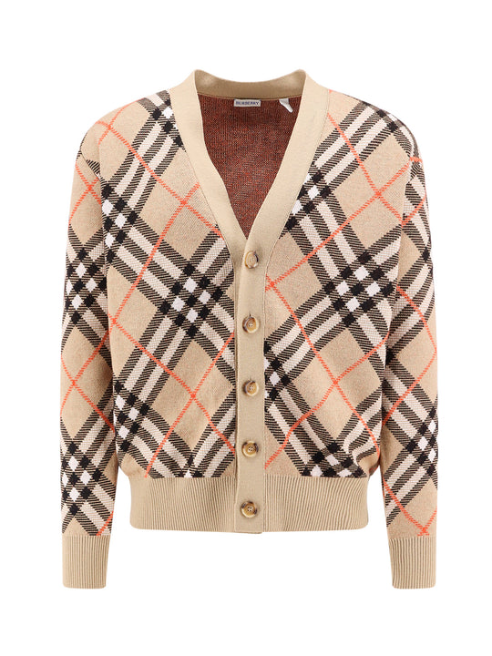 Wool And Mohair Cardigan With Check Motif