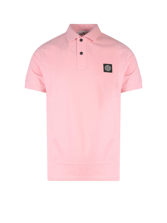 Stretch Organic Cotton Polo Shirt With Frontal Logo