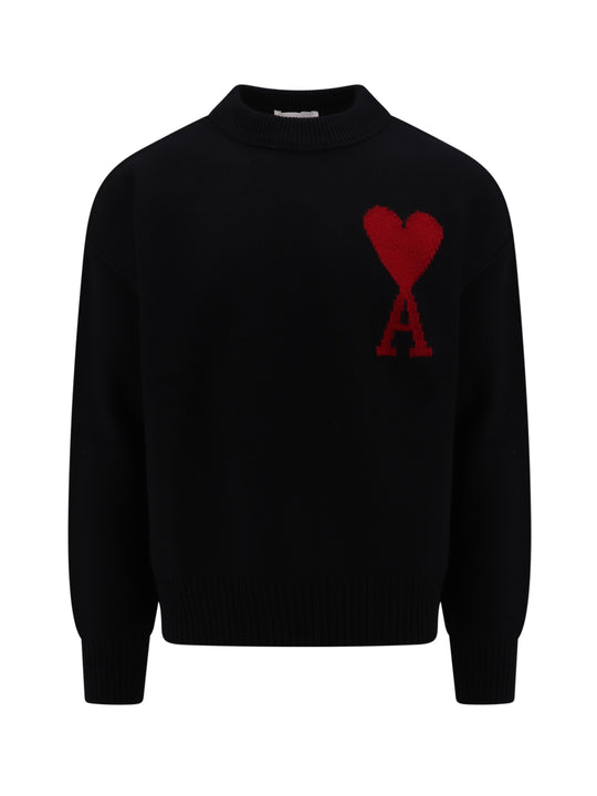 Virgin Wool Sweater With Ebroidered Logo