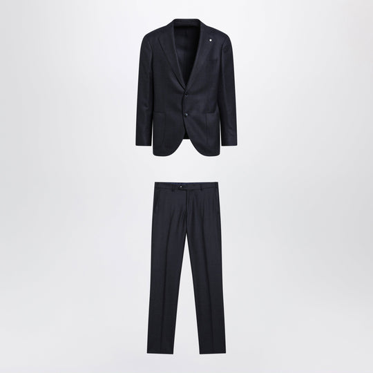 Single-Breasted Blue Wool Suit
