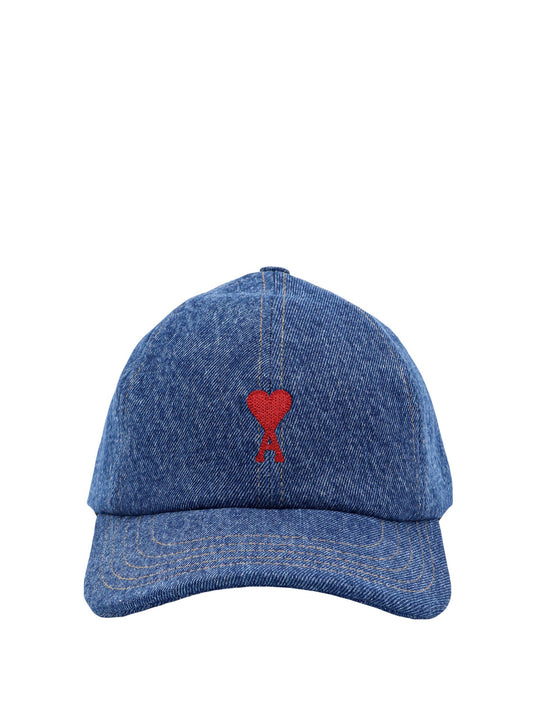 Denim Hat With Logo Embroidery