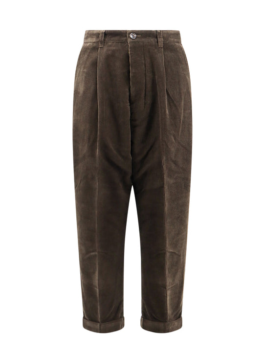 Corduroy Trouser With Logo Patch