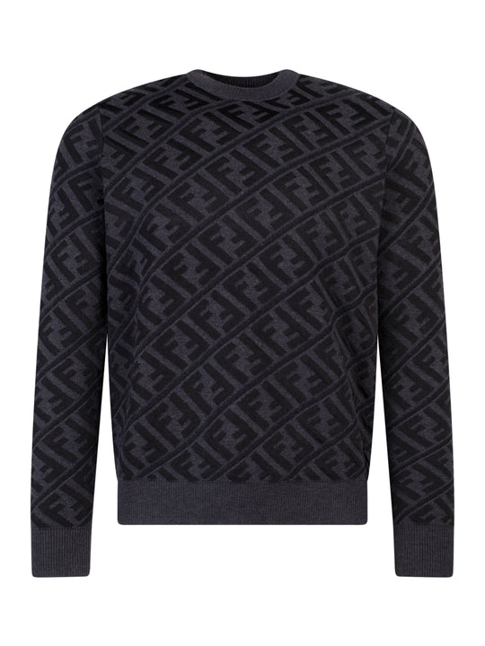 Wool And Viscose Sweater With Ff Motif