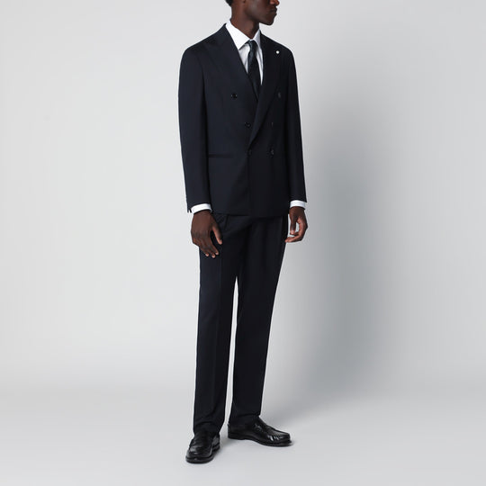 Double-Breasted Blue Wool Suit