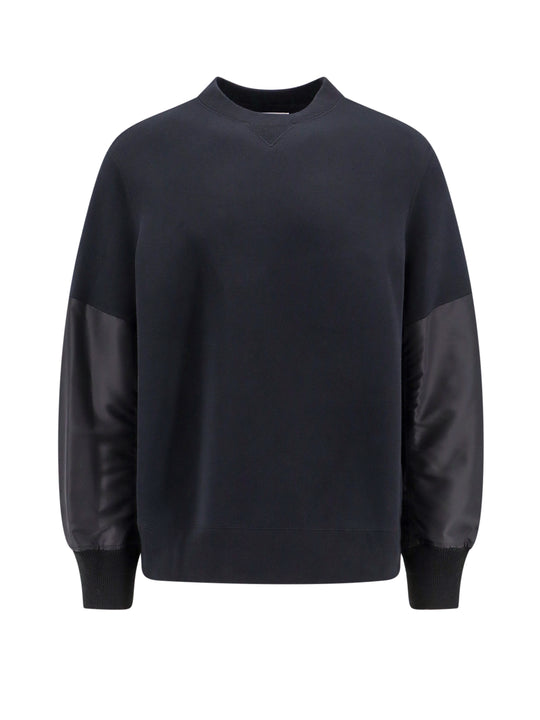 Cotton Sweatshirt With Nylon Inserts