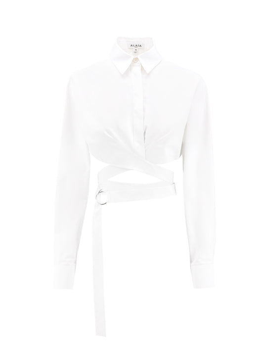 Cotton Shirt With Crossed Belt