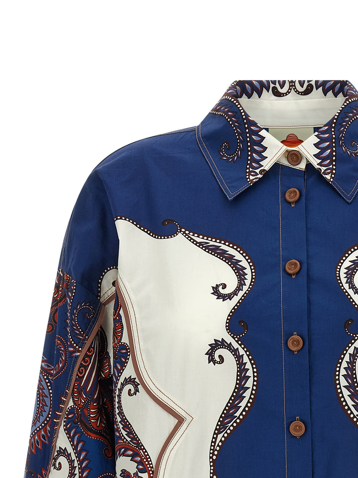 Farm Rio Arabesque Scarf Sand Shirt and Blouse - Multicolor | 530f7996b7b098b9990e696e0d490b5efec08bf7