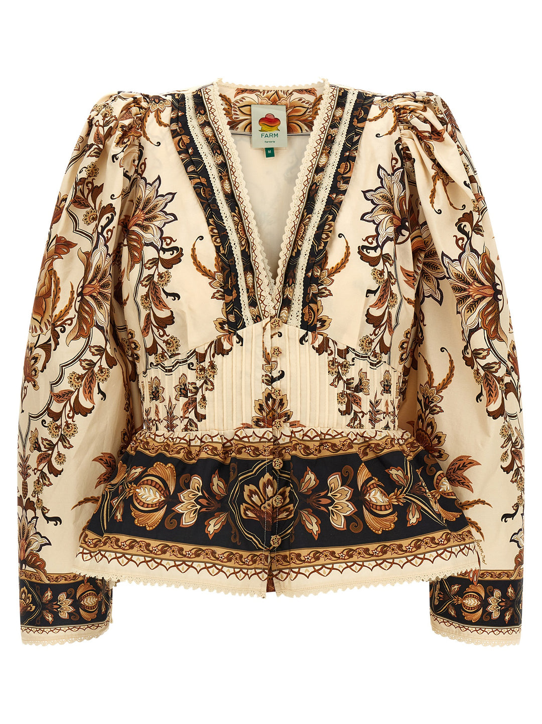 Farm Rio Majestic Garden Sand Shirt and Blouse - Beige | 85867e26da1e38454628f8154b9c609b62d43b1e