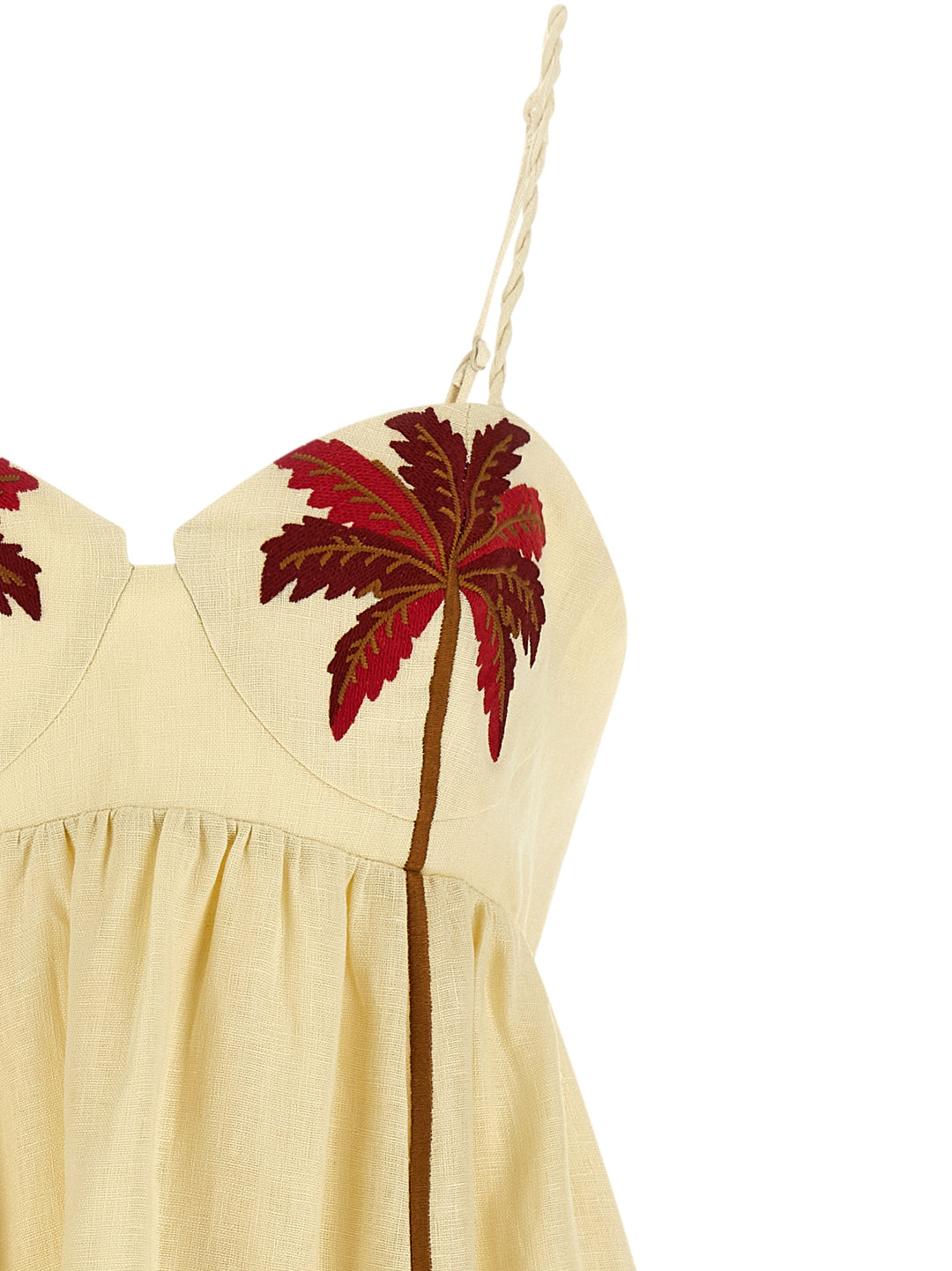 Farm Rio Coconut Tree Dresses - White | 093126b4483f2add9e6811921d91ca15a4f97ced