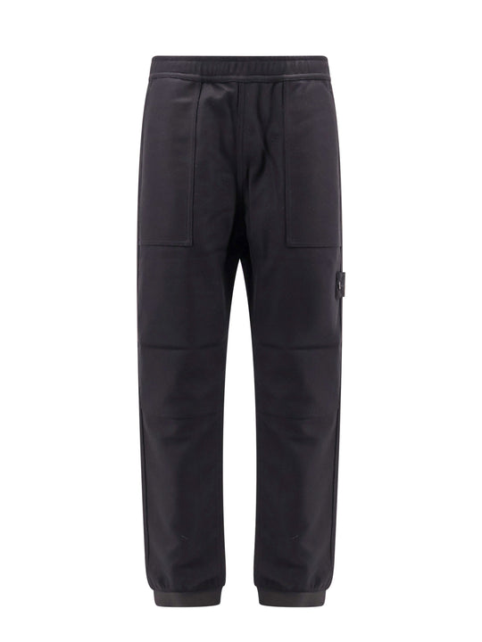 Virgin Wool Blend Trouser With Logo Patch