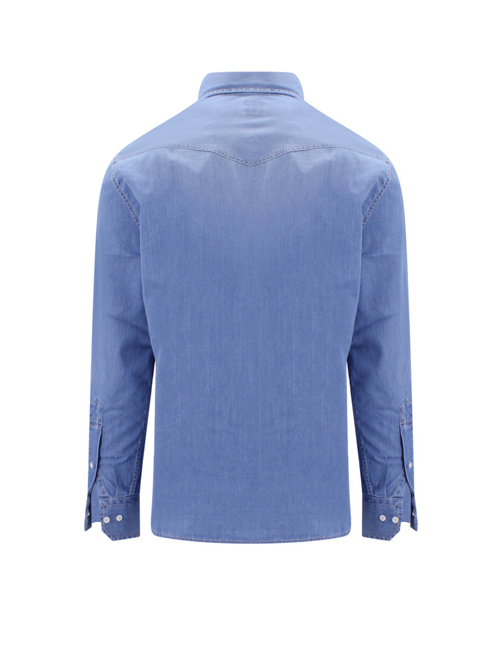 Brunello Cucinelli T-shirts and Polos - Blue and green | 79ea6cc0b90b135a5afd4033ee8656df72f3771a