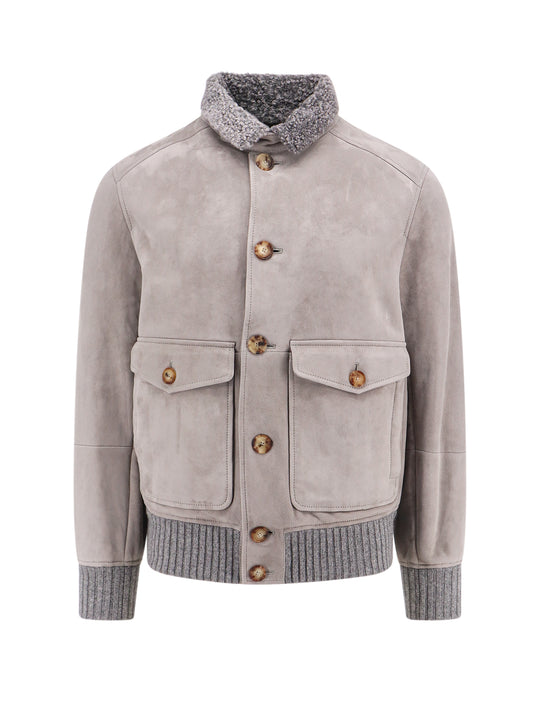 Sheepskin Jacket With Cashmere Profiles