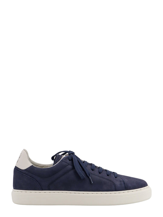 Suede Sneakers With Back Logo Print