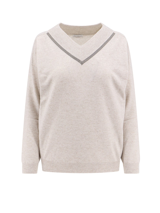 Cashmere Sweater With Monili Profile