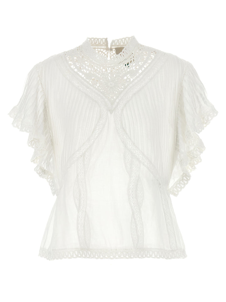Farm Rio Openwork Detail Blouse Shirt and Blouse - White | 19a212aa73a7a7cd0e4869b680e1fd246e8b2d23