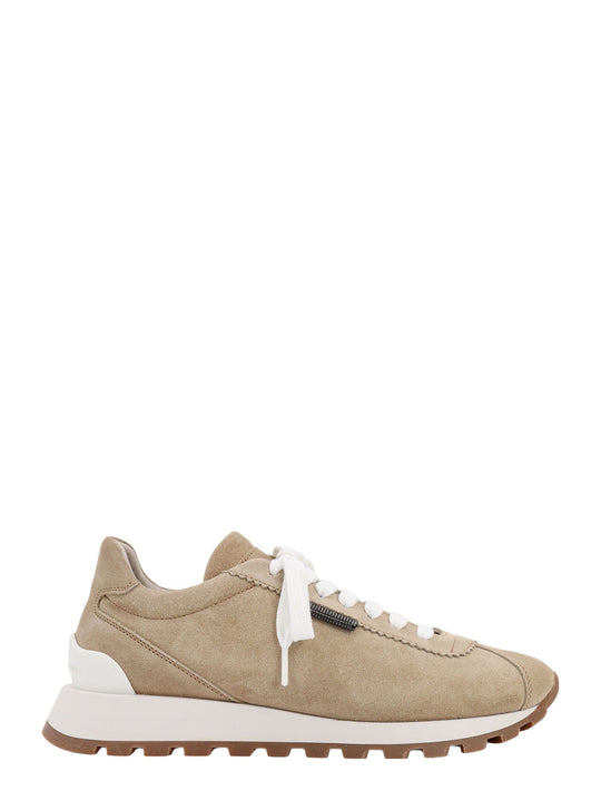 Suede Sneakers With Iconic Monili Detail