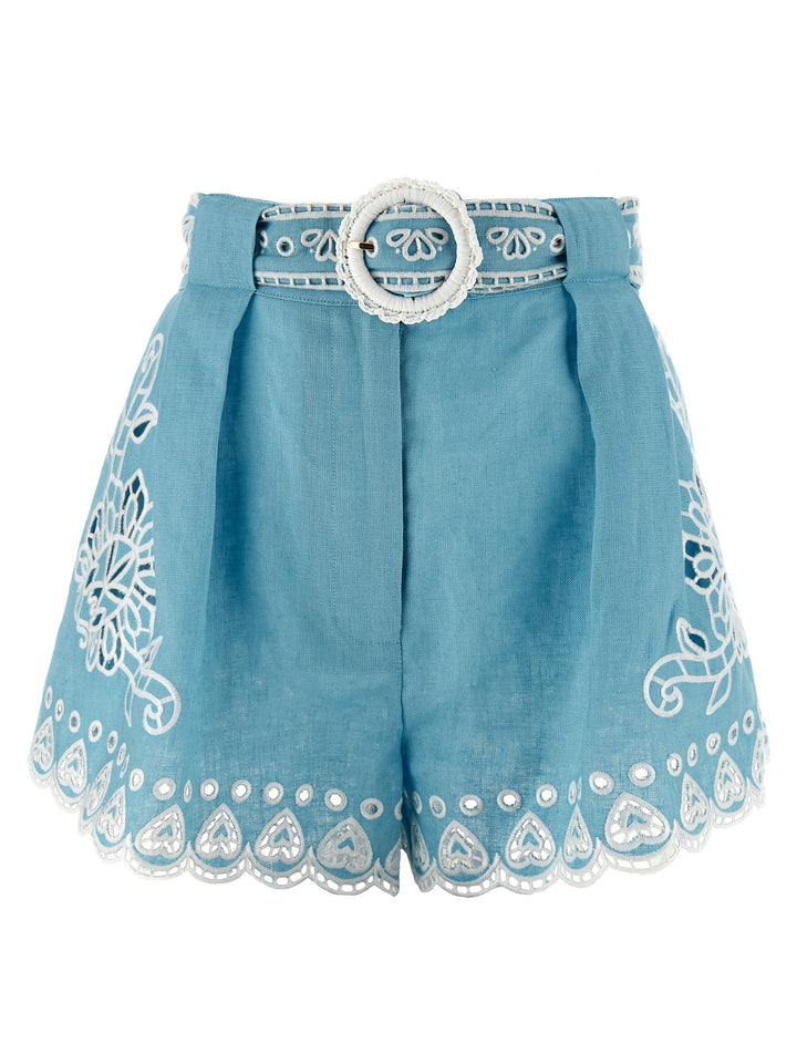 Farm Rio Romantic Richelieu Bermuda and Short - Light Blue | 058a04adc13ba2fcbfc43da8f02564ef466c8d0f