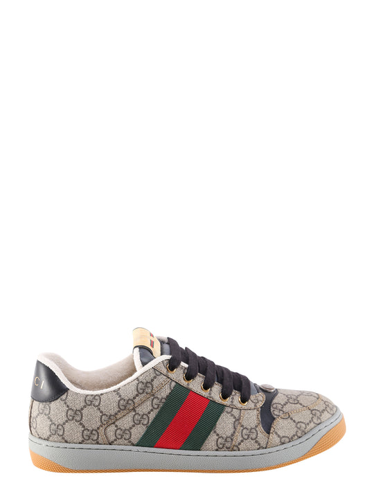 Screener Gg Supreme Fabric And Leather Sneakers