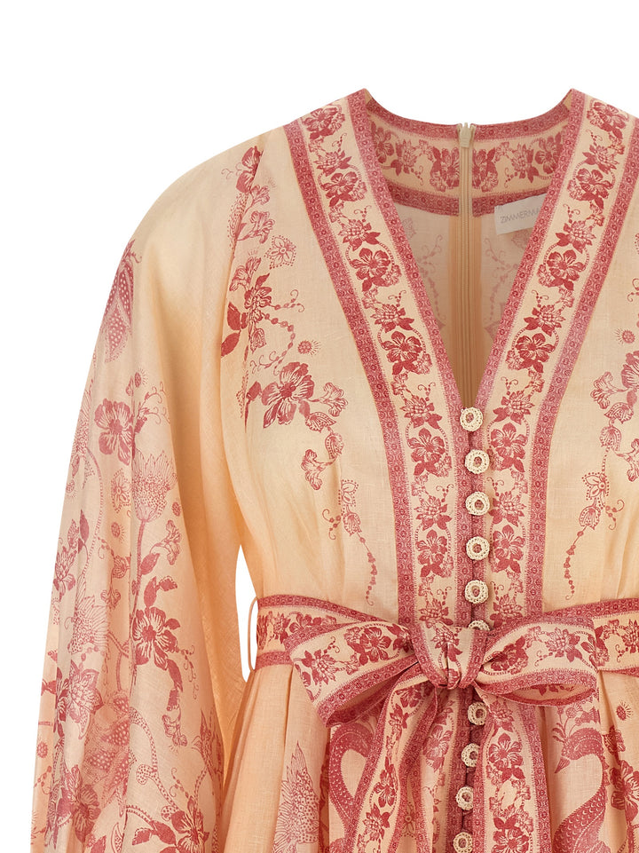 Zimmermann Lucky Plunge Dresses - Pink | 5ecbfa41a9afbfcfa6058ba7338c843f2f225669