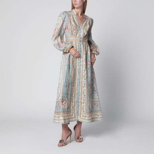 Roselight Midi Dress In Floral Linen