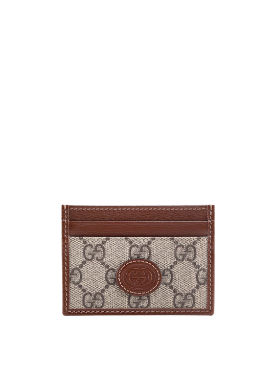 Gg Card Holder With Gg Oval Leather Tag