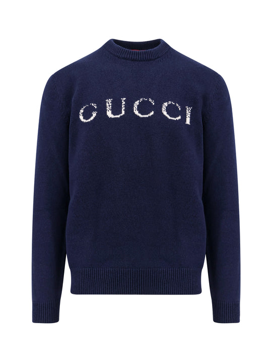 Wool Sweater With Gucci Embroidery On The Front