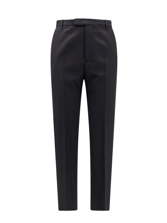 Wool Blend Trouser With Ton Sur Ton Gucci Emboridered Logo