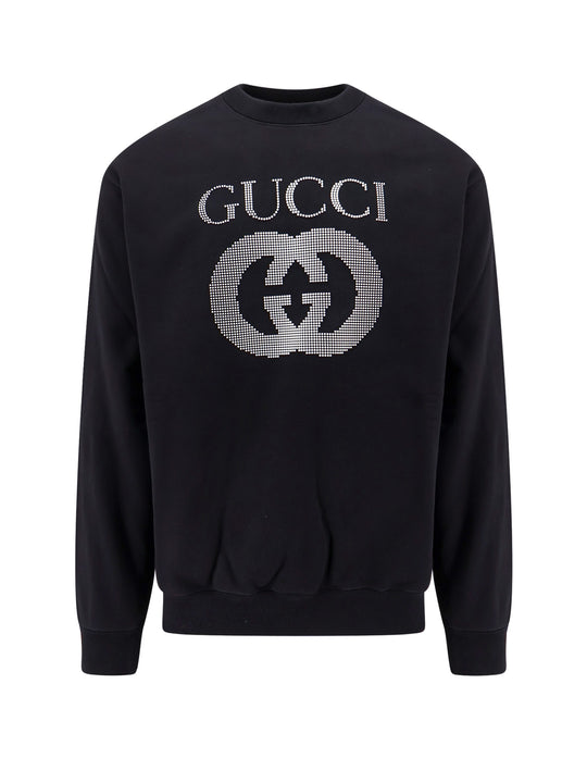 Cotton Sweatshirt With Embossed Gucci Gg Logo