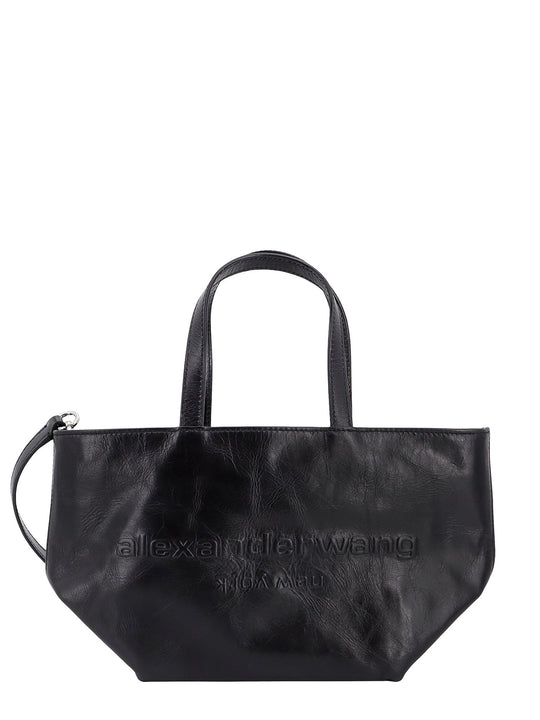 Leather Handbag With Embossed Logo
