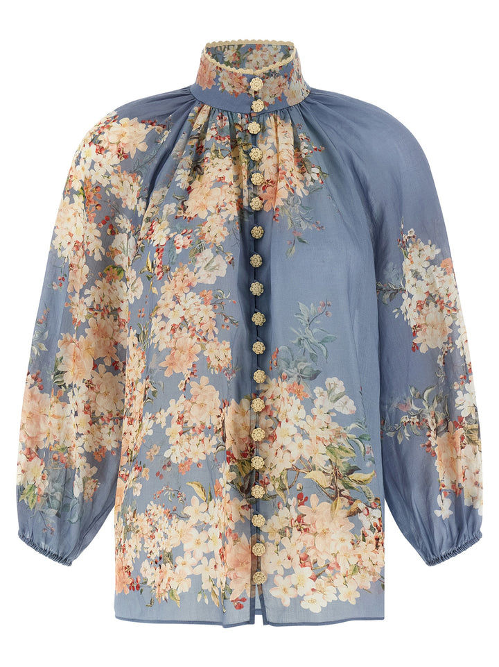 Zimmermann Cascadian Billow Shirt and Blouse - Light Blue | 59da4d5ac19b505d251dec0f7c041602663f1918
