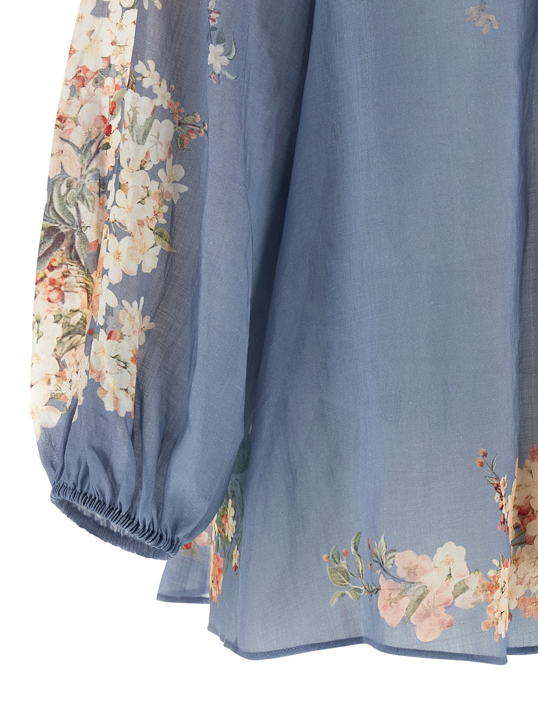 Zimmermann Cascadian Billow Shirt and Blouse - Light Blue | d7700a00ec9cec6bc10be0b0235115f1f9516b43