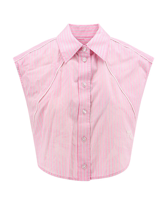 Cotton Shirt With Striped Motif