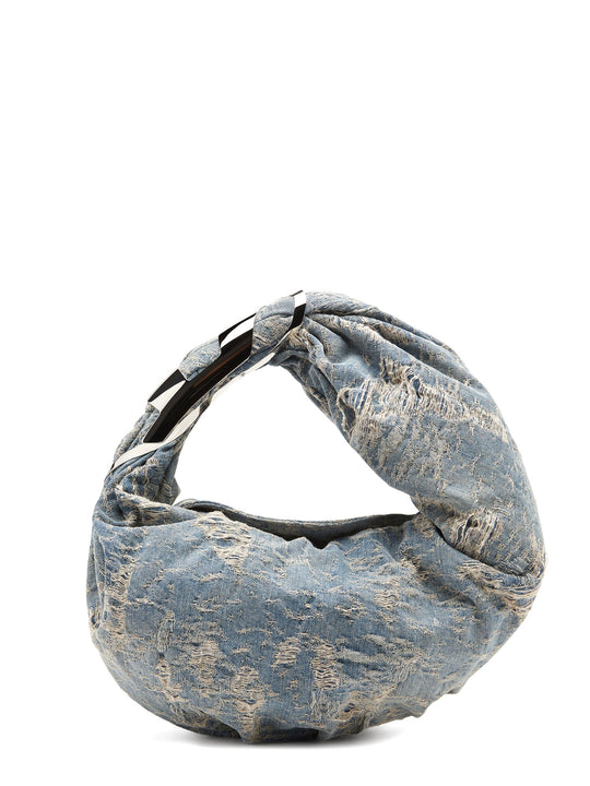 Denim Shoulder Bag With Ripped Effect