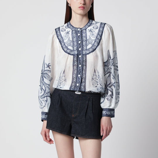 Coast Scarf Long-Sleeve Blouse