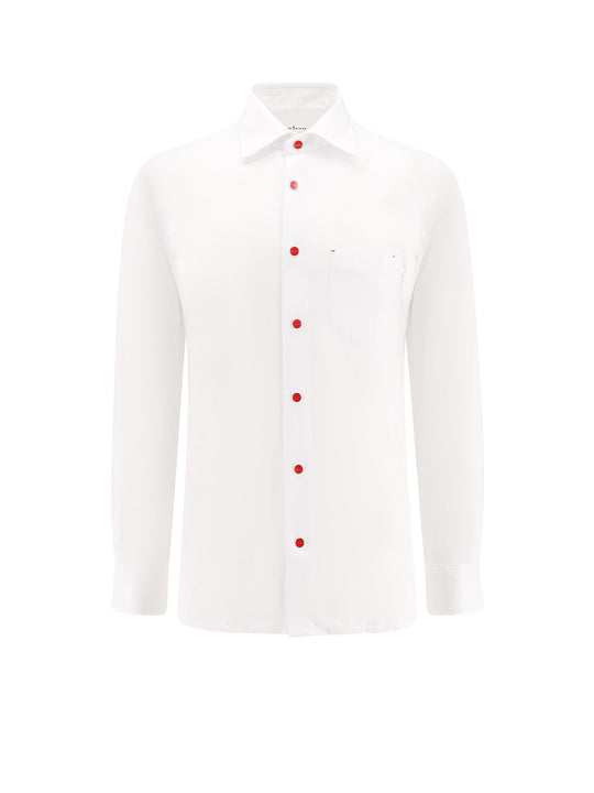 Cotton Shirt With Enamelled Buttons