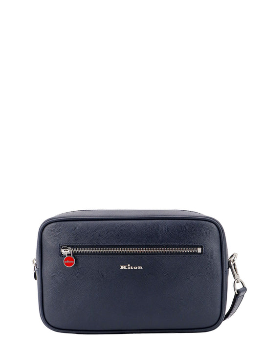 Leather Clutch With Metal Logo