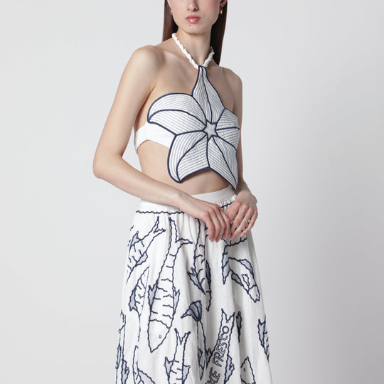 Coast Stars Cropped Top In Linen Blend