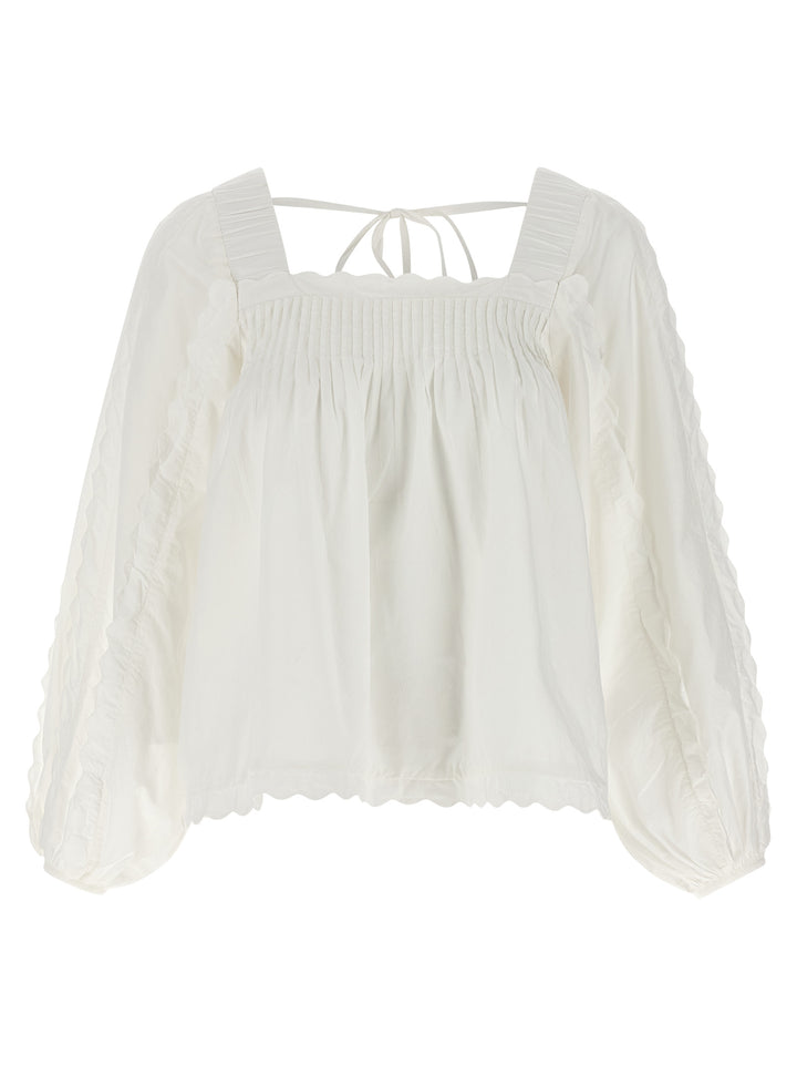 Farm Rio Cotton Blouse Shirt and Blouse - White | 9d8a21579fd33a9f0d82eec8500a3f2f7fd0a1a5